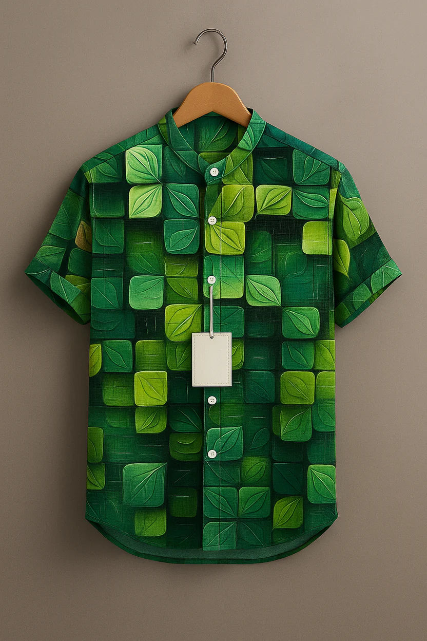 Eco Inspired Green Leaf Graphic Designer Shirt