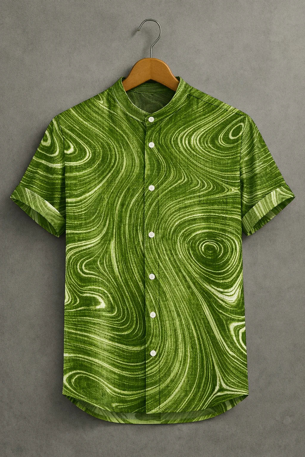 Emerald Marble Flow Print Casual Shirt for Men