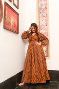 Dalia mustard cotton dress