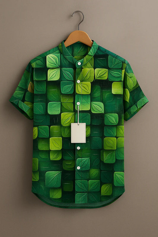 Eco Inspired Green Leaf Graphic Designer Shirt